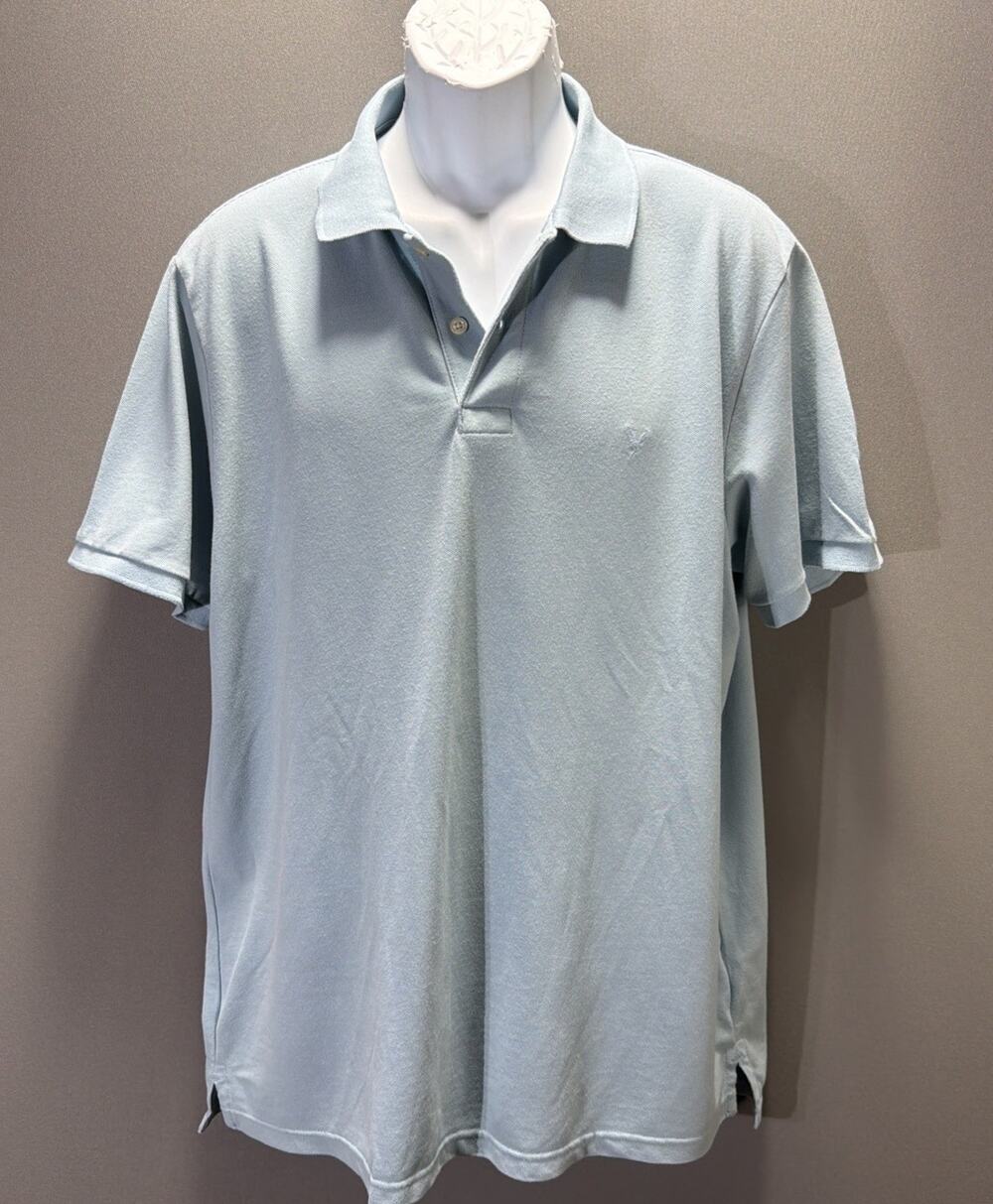 American Eagle Super Soft Polo Shirt Adult Mens XL Light Blue